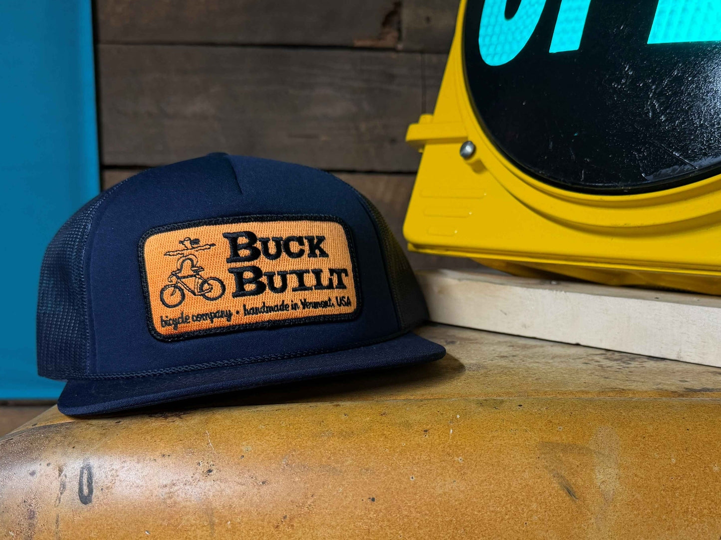 Hat, Foam Trucker, Navy, Standard Logo